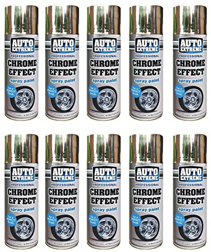 Professional Chrome Effect Spray Paint, 3 X 400Ml. Ideal For Automotive All Allow wheel Spray Paint Perfect Chrome Finish & long Protection Quick Drying & petrol Resistant Paint By Auto Extreme.