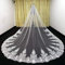 Schleier Braut 3M Brautschleier mit Spitze Applique Kante Lange Kathedrale Länge Schleier Eine Schicht Tulle nach Maß Brautschleier Schleier (Color : White, Item Length : 350cm)