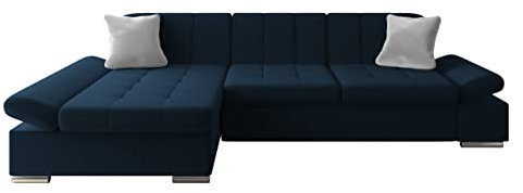 Mirjan24 Ecksofa Malwi mit Regulierbare Armlehnen Design Eckcouch mit Schlaffunktion Bettkasten L-Form Sofa Couch Wohnlandschaft (Kronos 09 + Kronos 09 + Paros 05, Ecksofa: Links)