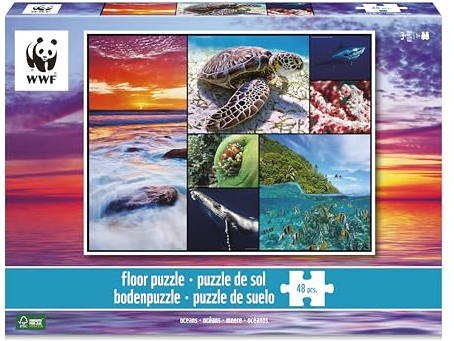 Ambassador 7230481 Bodenpuzzle Ozean, 48 Teile Puzzle für Kinder ab 3 Jahren, WWF