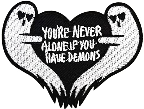 CHBROS You are Never Alone Herz Bestickte Aufnäher Applikationen Bügelbilder für Kleidung Jacken T-Shirt Jeans Rucksack