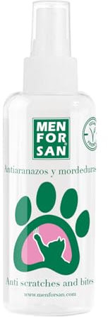 MENFORSAN Antiarañazos y antimordeduras 60ml, Producto educador Natural para Gatos