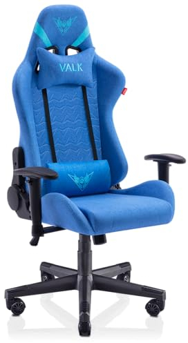VALK Nyx - Silla Gaming de Tela Transpirable, Silla Gamer Tela (Reclinable 160º, Reposabrazos 2D, Ergonómica) Silla Escritorio, Silla Oficina (Azul Zafiro)