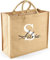 Colorfamily Borsa per la Spesa Juta Shopper Donna PERSONALIZZABILE con nome con Iniziale Floreale - Lettera S - 100% Juta Laminata