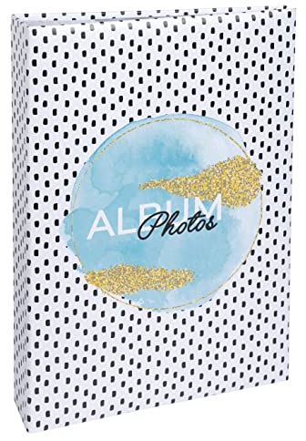 Exacompta 62773E Fotoalbum mit Einstecktaschen BRIGHT 300 Fotos 10x15cm 100 Seiten im Format 22,5x32,5 cm bedruckter Papiereinband mit glänzender Schutzfolie Goldprägung