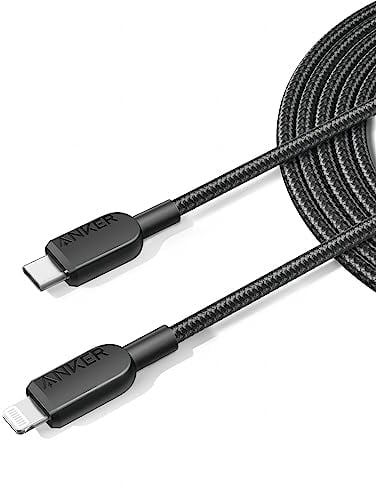 Anker USB C to Lightning Cable, 310 USB-C to Lightning Braided Cable(10ft, Black), MFi Certified, Fast Charging Cable for iPhone 14 Plus 14 14 Pro Max 13 13 Pro iPhone 12 (Charger Not Included)