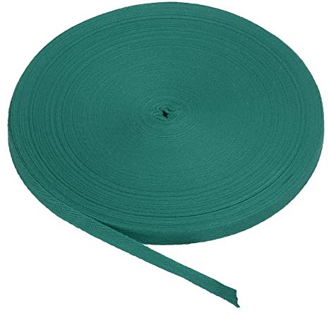 PATIKIL Baumwollband Baumwolle Gurtband 10mm x 45m, Schrägband Baumwoll Nahtband Köperband Saumband Einfassband Stoffband Webband zum Nähen für DIY Basteln Stricken Verpackung, Dunkelgrün