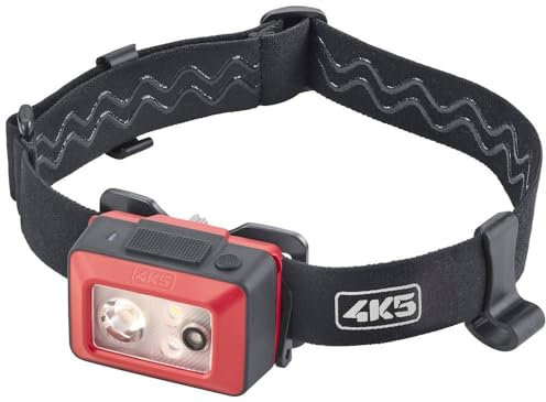 4K5 Tools Kopflampe WP 400 (LED-Lampe, Leuchtkraft bis 400 Lumen, mit Dimmfunktion, verstellbares Stirnband, drei Leuchtstufen, spritzwassergeschützt)