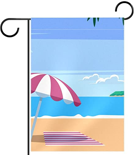 Personalisierte Gartenflagge Strandort Landschaft jpg doppelseitig außen kleine Hofflagge für Dekorationen Outdoor Schilder Dekoration
