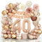 40 Jahre Geburtstagsdeko Ballon, Boho Luftballon Beige Happy Birthday Girlande Ballons Beige Vintage Rosa Weiß Konfetti Luftballons Pompon Geburtstag Dekoration für Boho Geburtstag Frauen Mädchen