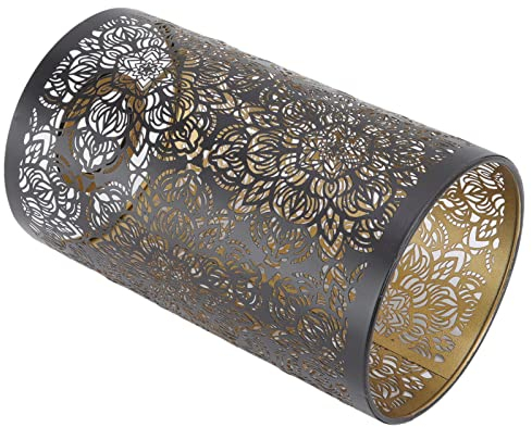 Abat-jour en métal creux circulaire cylindrique contemporain en métal creux E27 E26 détachable nuit décorative