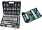 Hilka 02385802 58pce 3/8-inch Drive Socket Set & 16213203 AF/Metric Combination Spanner Set, Set of 32 Pieces