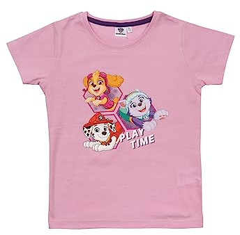 Paw Patrol Playtime T-shirt à manches courtes pour fille Rose, Rose, 98-104