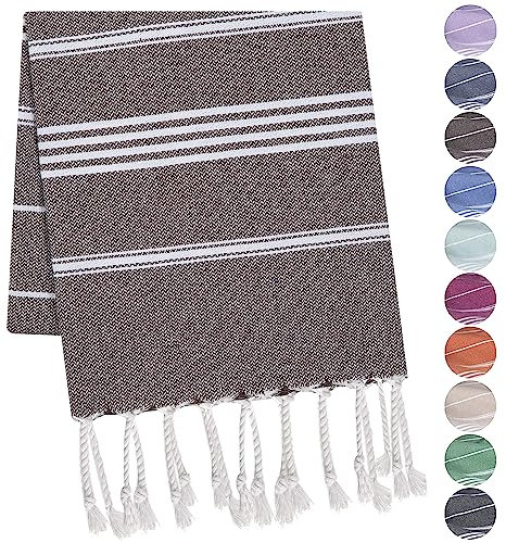 TOWELAND 90 X 45 cm kleines Handtücher Rasiertuch Saunatuch 100% Baumwolle Strandtuch Strandhandtuch Hamamtuch (45 X 90, Brown)