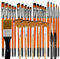 Bougimal Peinture Acrylique, Jeu de 28 Pinceaux pour Aquarelle, Artiste avec Rond, Carré, Plat, Fan Set pour Artistes et Débutants (Orange)