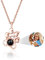 Easycosy Personalized Photo Projection Necklace Custom I Love You 100 Languages Dog Paw Pendant Jewelry Memorial Gifts with Picture Inside for Dog Lover Women Men（Rose Gold