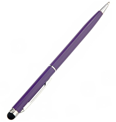 OSALADI Dual Purpose Capacitive Touch Screen Stylus Pen and Ballpoint Pen Universal 2-in-1 Design for Drawing Writing Compatible Tablets and Smartphones (Purple)