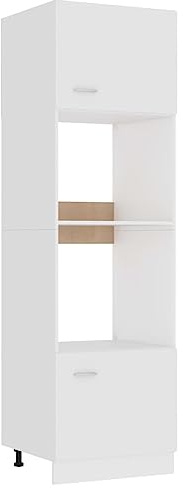 vidaXL Microwave Cabinet Lyon White 60x57x207 cm Engineered Wood