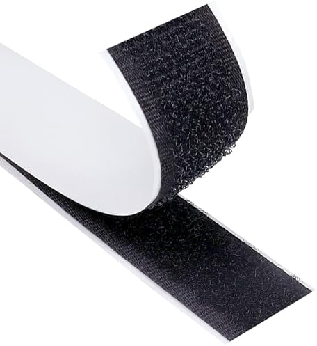 PROPOG Klettband Selbstklebend Extra Stark, 8M Klett Klebeband Weiß Schwarz Klebeklett Selbstklebend Stark 20mm Velcro Tape Doppelseitig Hinterlässt Keine Spuren für Heim Bürodekoration Heimwerker