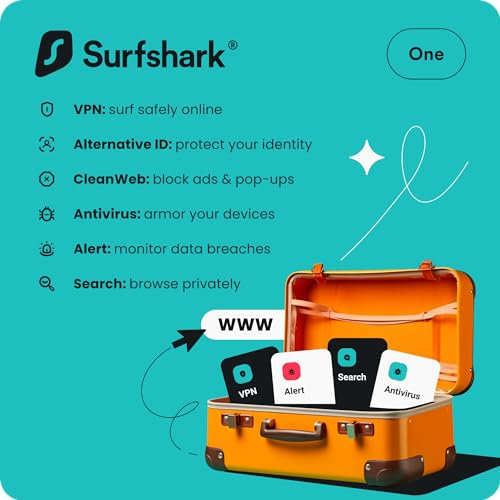Surfshark ONE | Unlimited VPN | 1-Month | VPN+Antivirus | Digital Code