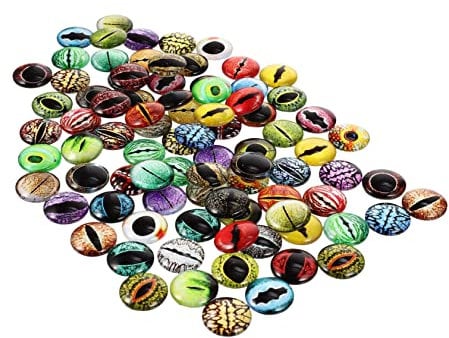 HOODANCOS 100pcs Handmade Glass Eyes Gemstone Cabochons Craft Toys Doll Supplies Wiggle Eyes DIY Eyes Glass Flatback Cabochons Blue Contacts for Eyes Mosaic Glass Simulation Doll Animal