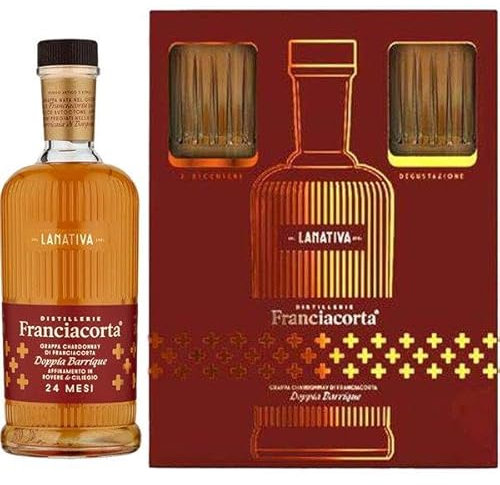Grappa di Chardonnay Franciacorta La Nativa Stock 1 Bottiglia cl 35 box + 2 bicchieri in omaggio