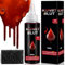 SEO-FANALLY Sangre Falsa Maquillaje Halloween 50 ml +1 Esponja, Seguro y no Tóxico, Lavable, Efectos Realistas, Para Hallowee, Zombie, Vampiro, Cosplay, Maquillaje de Payaso de Teatro