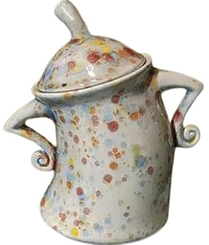 Grande boîte de rangement en céramique avec couvercle - Joli bocal créatif avec joint hermétique pour café, thé, sucre et épices (blanc)