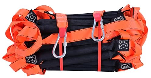 Fire Escape Ladder,49 FT Emergency Portable Safety Ladder,Extension Rope Ladder with 2 Hooks,2-3 Story Homes Reusable Safety Rope Ladder for Window Balcony Tree House