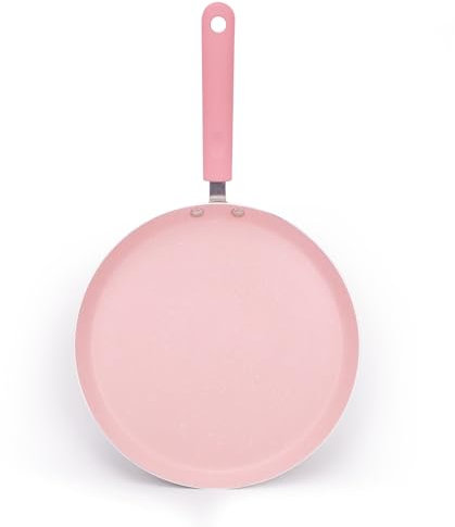 AVEKI Nonstick Frying Pan Skillet, 3PC Pink Frying Pan Set with Non Stick Coating, Aluminum Egg Pan with Stay Cool Handles, Practical Kitchen Cookware for Home Restaurant, Non Toxic (10 inch)