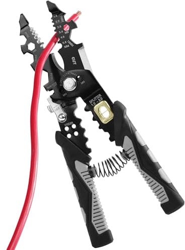 Navaris Alicates Multiusos 25en1 - Herramienta Multifunción con Alicates Llave Pelacables Cortador Tijeras Divisor Crimpadores - Multiherramienta con Mango Ergonómico