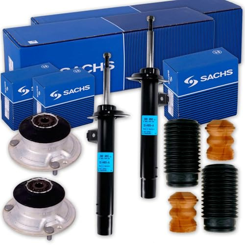SACHS Gasdruck Stoßdämpfer + Domlager + Protection-Kit vorne passend für E46