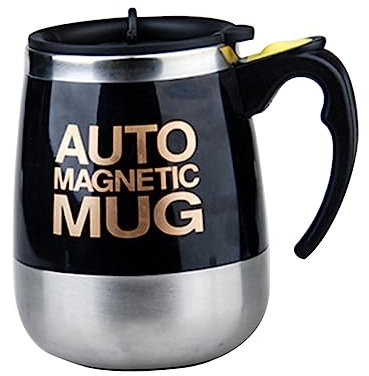 TOPBATHY Taza De Café De Acero Inoxidable 400ml Mezclador Automático Taza Magnética Con Tapa Fácil De Usar