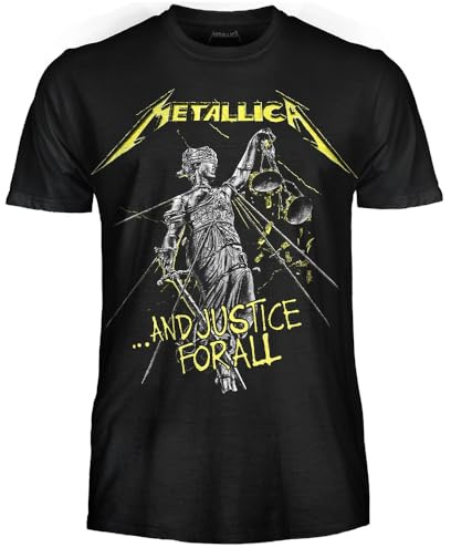 Metallica T-Shirt And Justice for all T-shirt Rock officiel Band Heavy Metal Maillot unisexe adulte garçon