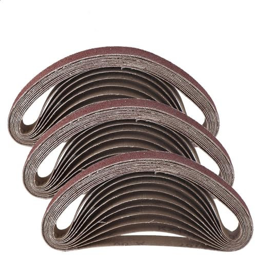 10 piezas/30 piezas 20x520 mm Bandas abrasivas Papeles de lija para pulir Accesorio para lijadora de banda, 30 piezas, 120
