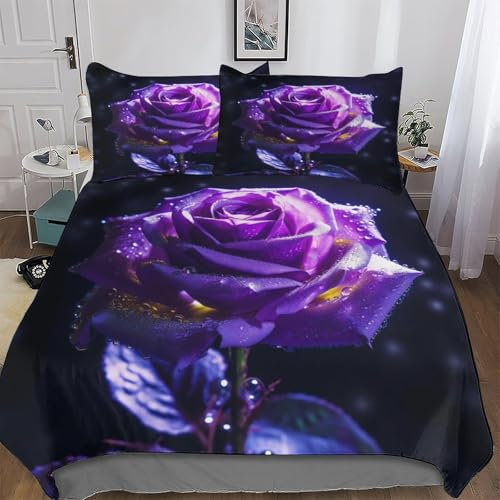 GGJJTT Rose Housse De Couette De Couette en Douce Microfibre pour Enfants Et Adolescents Microfibre Parure De Lit King220x240cm