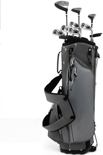 SPOTRAVEL Golf Clubs Package Set, Men/Women Professional Golf Set with 460CC Alloy Driver, 6# to 9# Irons, Putter and Stand Bag, Complete Steel Shaft Golf Package Set for Adults (Grey)