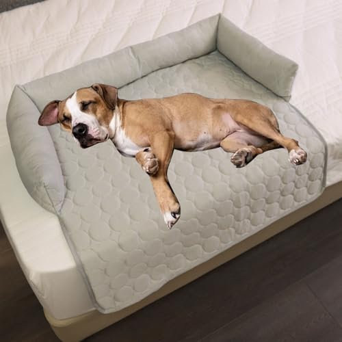 Pelzbarn Kühlendes Sofabett, Kühlbett für Hunde, Kühldecke Hund, Hundekühlmatte Selbstkühlend, Bequemes Wasserdichtes Katzen/Hundebett für den Sommer (Grau,L:90 * 90cm)