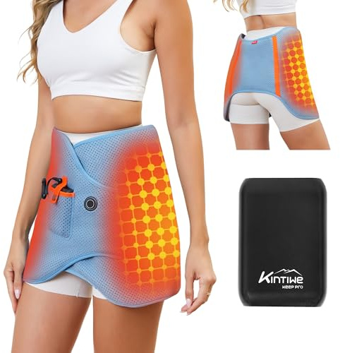 Dual Hip Heating Pad for Hip Brace,Heated Hip Warmer Wrap with 12V Battery | Cordless&Portable Designed,With 15000mAh Battery and Hot Cold Modes for Double Hips,Back&Abdomen,Thighs,Shoulders,Women Men
