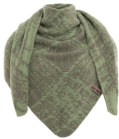 KNIT FACTORY - Lea Dreiecksschal - 190x85 cm | Damen Strickschal mit Wolle - Umschlagtuch für den Herbst und Winter - Winterschal - Dreieckstuch