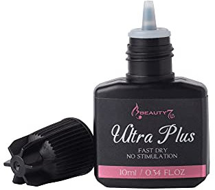 Beauty7 Extensión de Pestañas Postizas Pegamento FDA Certificado Lash Adhesivo Ultra Plus Profesional Resistente al Agua Fuerte Adhesivo Flexible Semipermanente, 5ml (10ml)