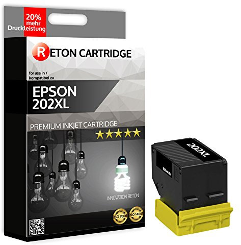 Original Reton Tintenpatrone | 20% höhere Druckleistung | kompatibel zu 202XL Kiwi T02H1 fotoschwarz