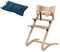 Leander Stuhl natur - Hochstuhl - Kinderstuhl - Erwachsenenstuhl mit Babybügel + Kissen dark blue