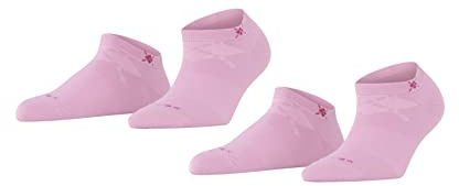 Burlington Damen Sneakersocken Everyday Sneaker 2-Pack W SN Baumwolle kurz einfarbig 2 Paar, Rosa (Orchid Smoke 8725), 36-41