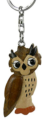 Kuscheltiere*biz Eule Uhu Ohreule Waldohreule Anhänger Schlüsselanhänger Taschenanhänger aus Holz