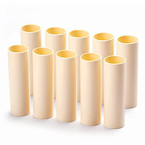 Kerzenhülse 10 Sück L. 100mm ø26mm glatt Kunststoff creme für Kerzenfassung Kronleuchter Lüster Kerzenhülle Fassungshülse Fassung elfenbein