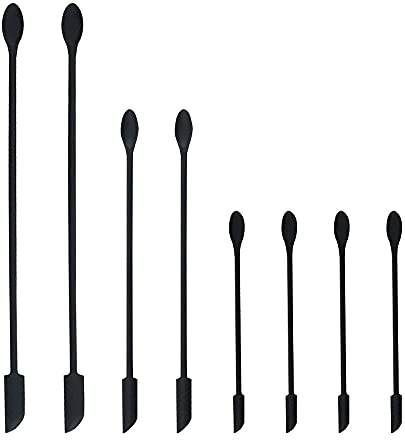 Metulip Last Drop Mini Spatula Set 8 PCS Silicone Tiny Makeup Spatulas for Skinny Openings Bottles Cosmetics Lotion Resin Beauty Spatulas Thin Jar Spatula for Kitchen