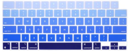 WYGCH Stylish Keyboard Cover Silicone Protective Skin Keyboard Protector for MacBook 2025-2021 Pro 14 16 M4 M3 M2 M1 Pro Max Chip,MacBook Air 15 13.6 M4 M3 M2 Chip A3240 A3241,Gradient Blue
