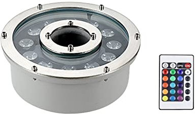 WZYJLyds LED-Ring-Brunnen-Lichter, RGB-Unterwasserlicht IP68 Wasserdicht 12V/24V Farbwechsel Tauchfähig Landschaftsbeleuchtung für Gartenbrunnen Pool (AC 12V, 12W)