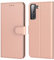 Tenphone Coque pour Samsung Galaxy S22 5G, Coque Samsung S22 5G, Etui Protection Housse Premium en Cuir PU,Pochette Fermeture Magnétique,Flip Case Compatible avec Galaxy S22 Book (Rose)